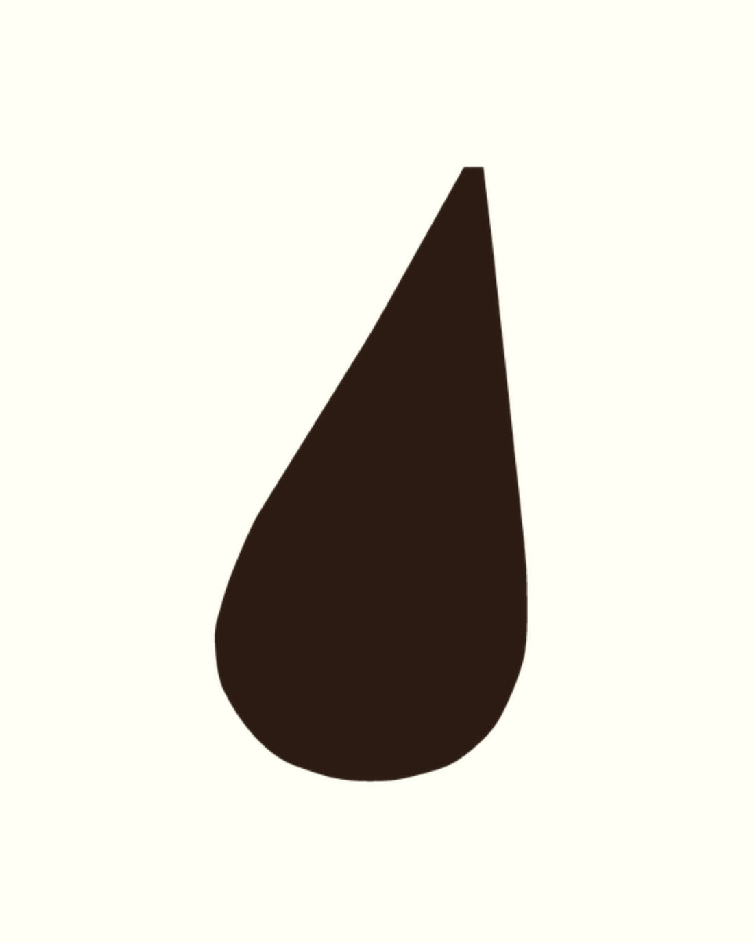 Soma drop symbol in dark brown on a cream background